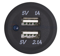 allpa Waterdichte DC inbouw stopcontact met 2x USB ingangen (enkel)