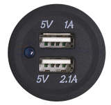 allpa Waterproof DC socket with 2x USB inputs (single)