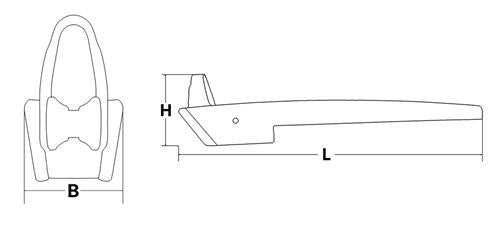 Hollex boegrol 900mm rvs316 tbv anker 30-50kg