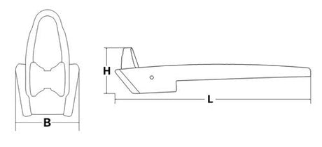 Hollex boegrol 900mm rvs316 tbv anker 30-50kg