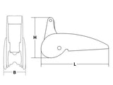 Hollex boegrol RVS316 – 495 mm – geschikt voor ankers tot 20 kg