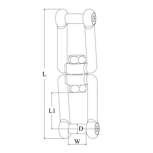 Hollex wartelsluiting 8mm rvs316