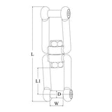 Hollex wartelsluiting 8mm rvs316