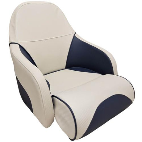 Hollex Stuurstoel Classic Moon in wit en navy, ergonomisch en weerbestendig, afmetingen 560x710x580 mm