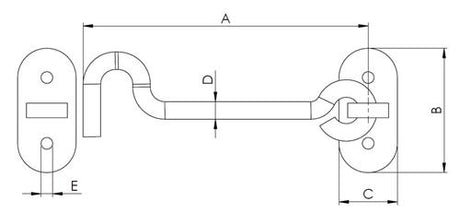 Hollex cabin hook 100mm