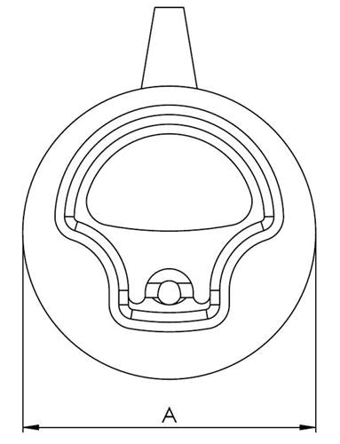 Hollex hatch handle lockable 61mm