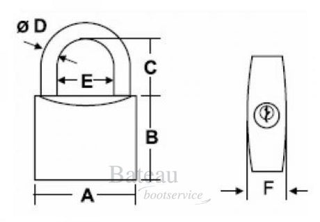 Hangslot 40 mm - Bateau Bootservice