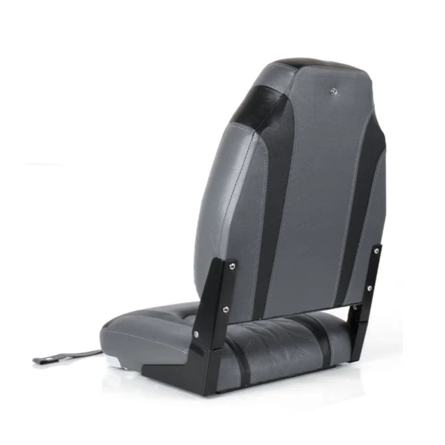 High Back Boat Seat - Foldable, Black/Anthracite with Extra Lumbar Support, volume discount