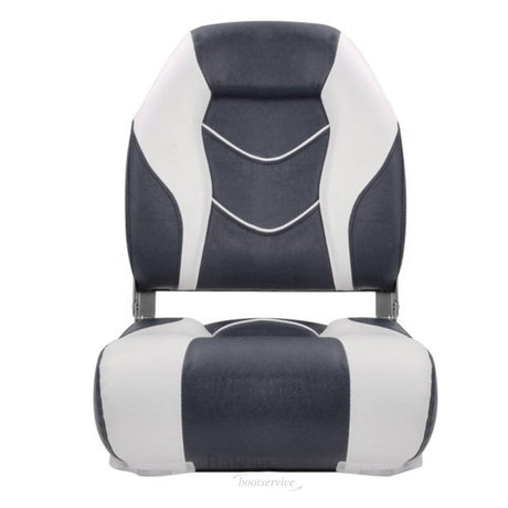 High Back Folding Boat Seat White/Charcoal - Bateau Bootservice