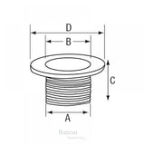 Huiddoorvoer met verzonken flens 3/4 inch - Bateau Bootservice