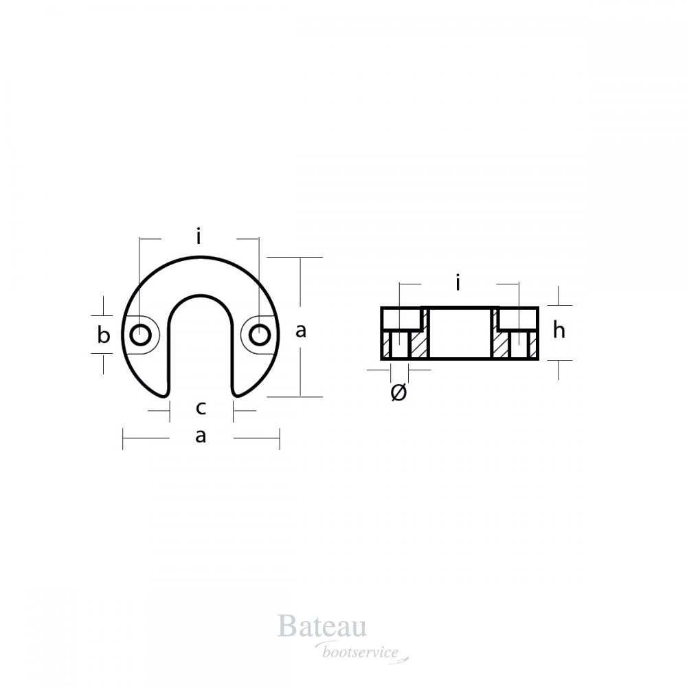 Mercury collar for trim cylinder Magnesium Alpha one gen I and gen II - Bateau Bootservice