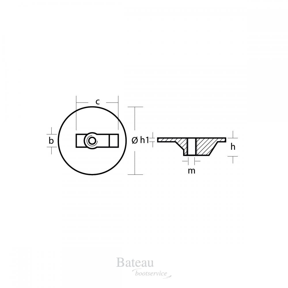 Mercury/Mercruiser Flat trim Alpha one, Bravo and Verado tab anode Magnesium - Bateau Bootservice