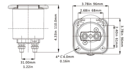 Battery switch main switch with cover 275 Amp