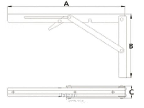 Vouwbare tafelsteun RVS - Bateau Bootservice