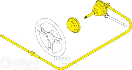 SeaStar &#034;NFB&#034; (no-feedback) 4.2 rotary stuursysteem met kabel - Bateau Bootservice